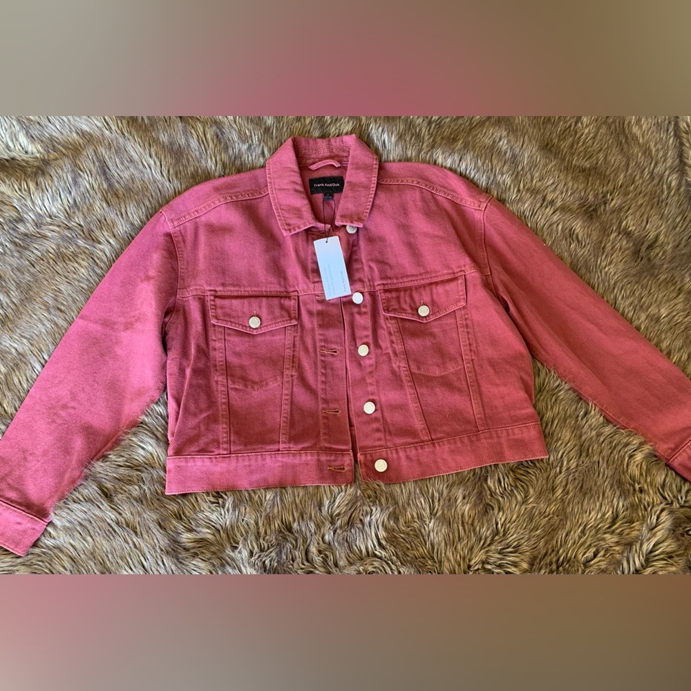 NWT Frank & Oak oversized cropped denim jacket